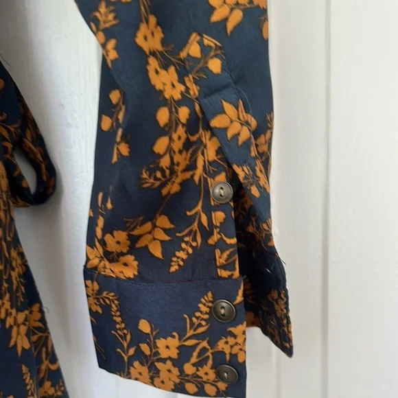 Floral Dress in navy and copper - Picture 6 of 7